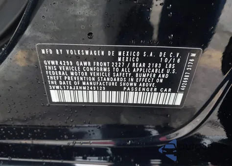 2017 Volkswagen Jetta 1.8T Sel/1.8T Sel Premium from USA, damaged, VIN 3VWL17AJXHM249129